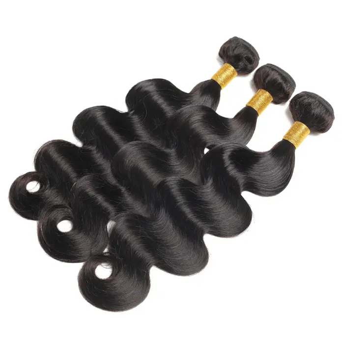 Extensiones de pelo ondulado brasileño, cabello 100% humano virgen, Color Natural, 12A