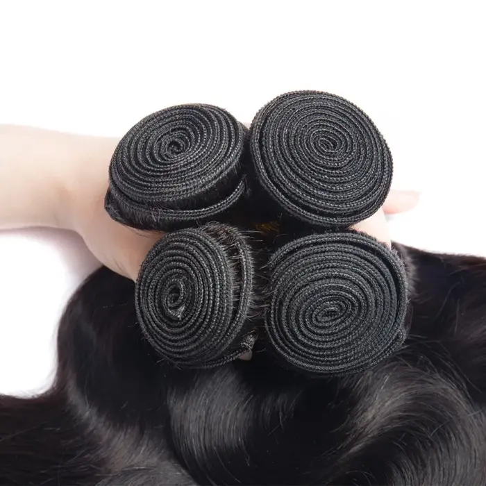 Extensiones de pelo ondulado brasileño, cabello 100% humano virgen, Color Natural, 12A - Imagen 8