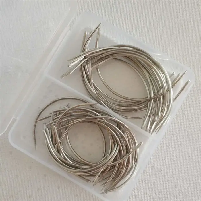 Combo de aguja de tejido de pelo tipo C, herramienta de extensión de cabello, reparación de costura curva, alfileres - Imagen 4