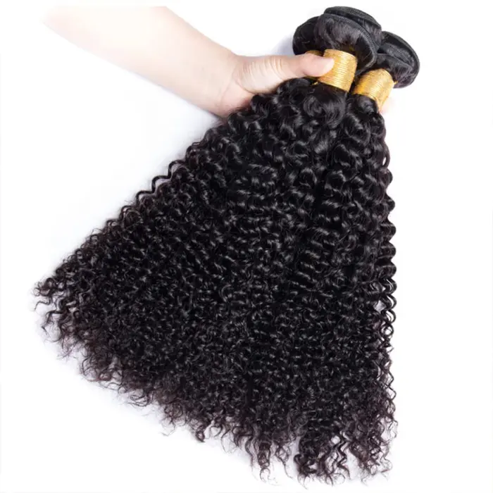 Extensiones de cabello Natural para mujer, mechones de cabello humano rizado mongol - Imagen 3