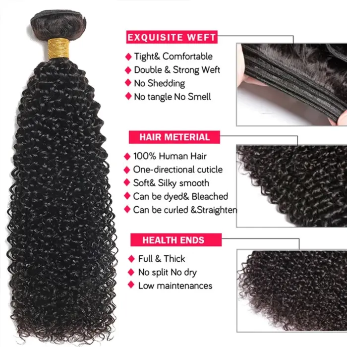 Extensiones de cabello Natural para mujer, mechones de cabello humano rizado mongol - Imagen 6