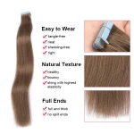 Extensiones de cabello 100% humano Remy, cinta recta en 20 piezas - Imagen 3