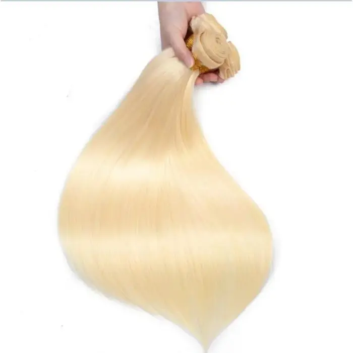 Extensiones de cabello 100% humano  613 rubio miel brasileño, Remy, 28 y 30 pulgadas - Imagen 9
