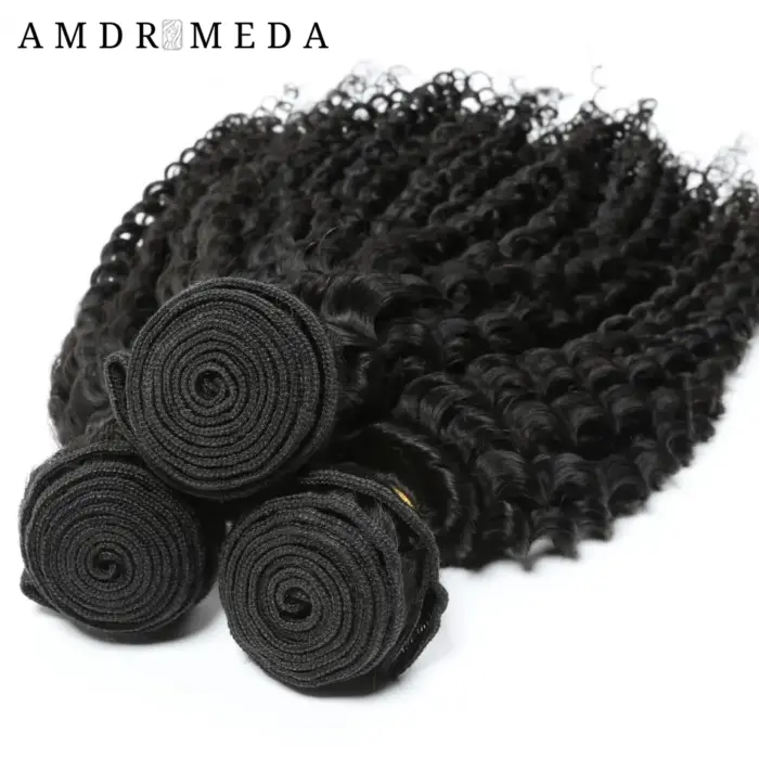 Extensiones rizadas Afro hindú, Extensiones de Cabello 100% humano, Color Natural - Imagen 4