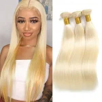 Extensiones de cabello 100% humano  613 rubio miel brasileño, Remy, 28 y 30 pulgadas - Imagen 2