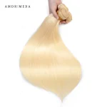 Extensiones de cabello 100% humano  lacio, Remy 613 rubio miel brasileño - Imagen 2