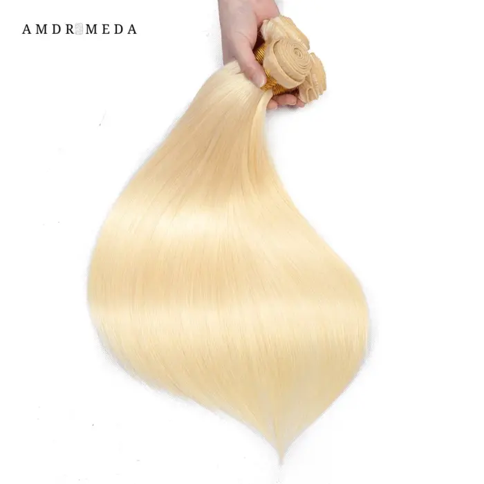 Extensiones de cabello 100% humano  lacio, Remy 613 rubio miel brasileño - Imagen 2
