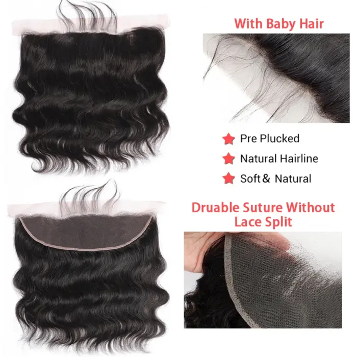 Extensiones de cabello humano ondulado con cierre Frontal,  brasileño con cierre de encaje, 4x4, 5x5 - Imagen 5