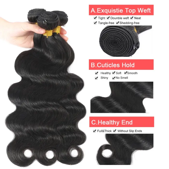 Extensiones de cabello humano ondulado con cierre Frontal,  brasileño con cierre de encaje, 4x4, 5x5 - Imagen 2