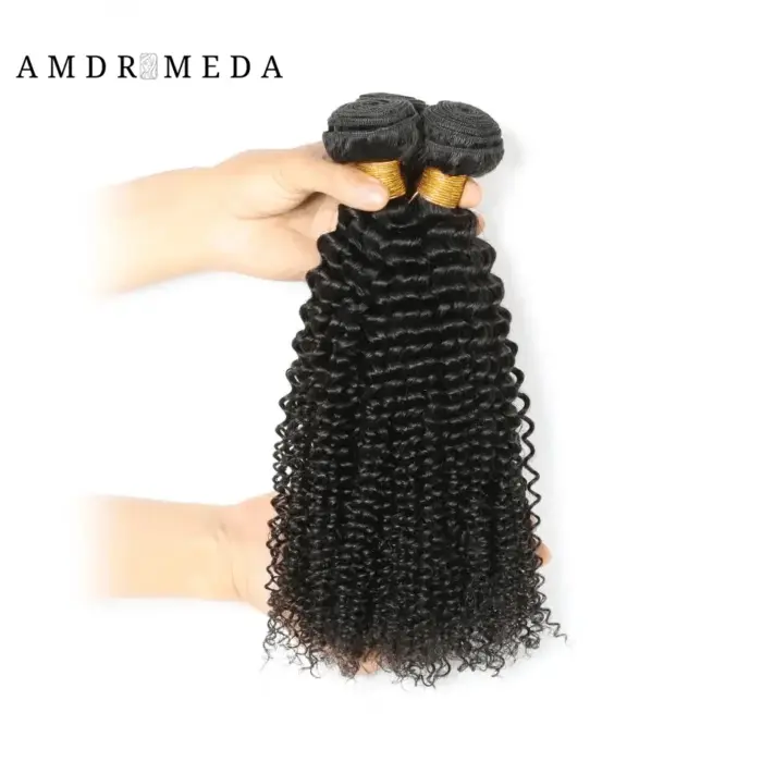 Extensiones rizadas Afro hindú, Extensiones de Cabello 100% humano, Color Natural - Imagen 6