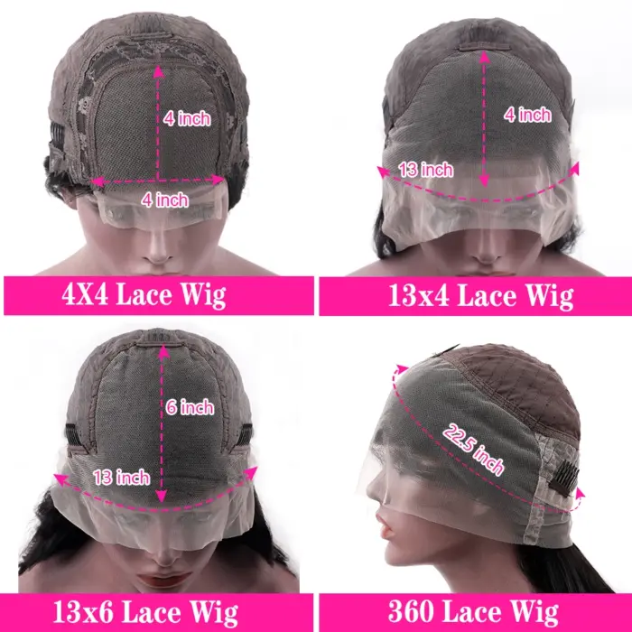 Peluca con Frontal de encaje transparente, cabello humano ondulado, prearrancado, 360, cierre 4x4, 13x6 - Imagen 5