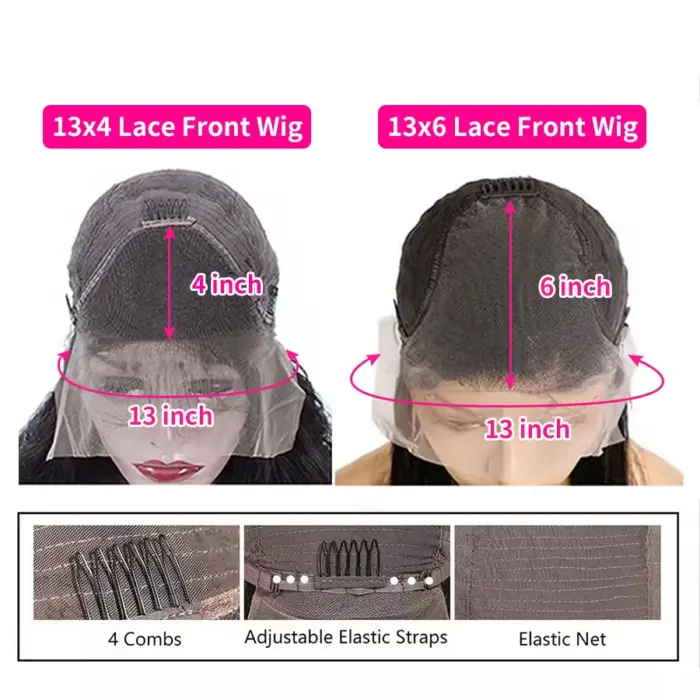 Peluca de cabello humano lacio de 32 pulgadas, postizo de encaje Frontal 13x4, pelo peruano Remy - Imagen 2