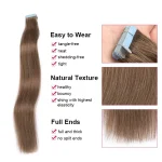 Extensiones de cabello 100% humano Remy, cinta recta en 20 piezas - Imagen 9