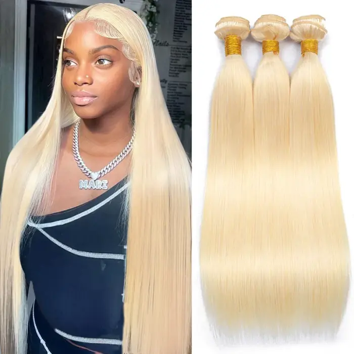 Extensiones de cabello 100% humano  lacio, Remy 613 rubio miel brasileño
