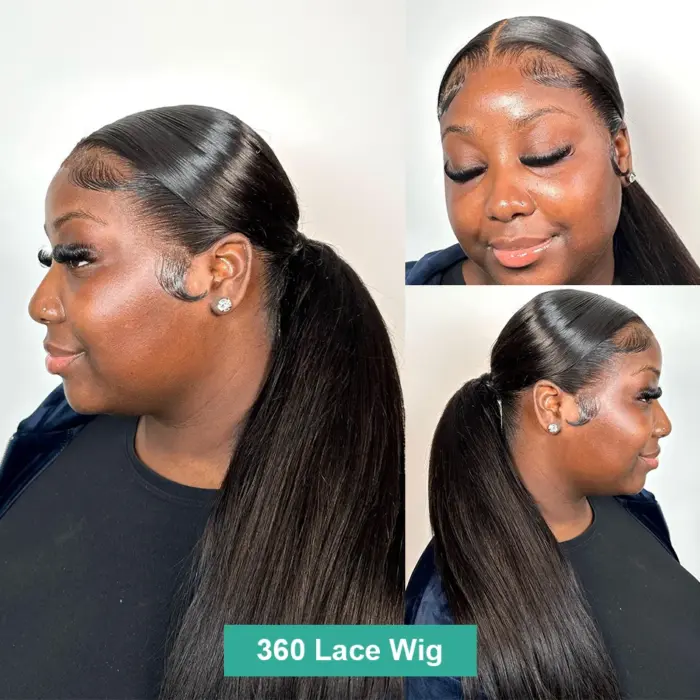 Peluca de cabello humano lacio de 30, 40 pulgadas, 13x6, 13x4, listo para usar, cierre Frontal de encaje completo 360, 5x5, sin pegamento - Imagen 9