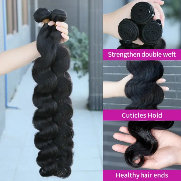 Extensiones de cabello humano brasileño ondulado de 30 y 40 pulgadas, virgen - Imagen 6