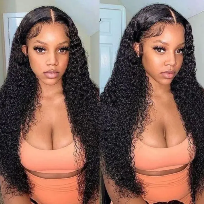 Extensiones de cabello Natural para mujer, mechones de cabello humano rizado mongol