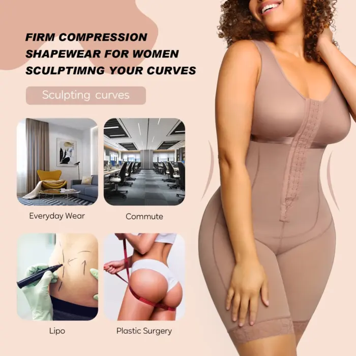 Fajas Colombianas de Escenario 2 para mujer, faja posparto, mono postoperatorio BBL. - Imagen 4