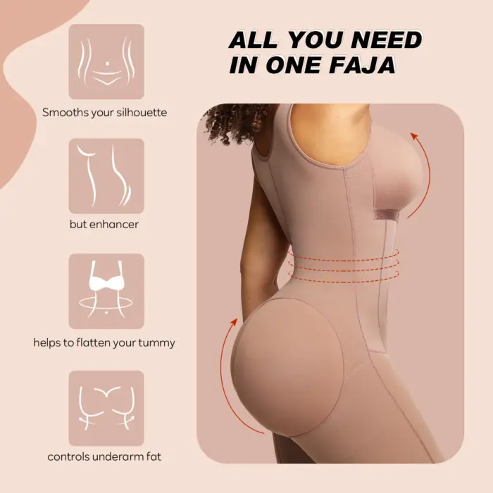 Fajas Colombianas de Escenario 2 para mujer, faja posparto, mono postoperatorio BBL. - Imagen 5