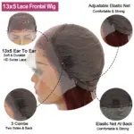 Peluca de cabello humano liso marrón Chocolate con encaje Frontal 13x5 - Imagen 5