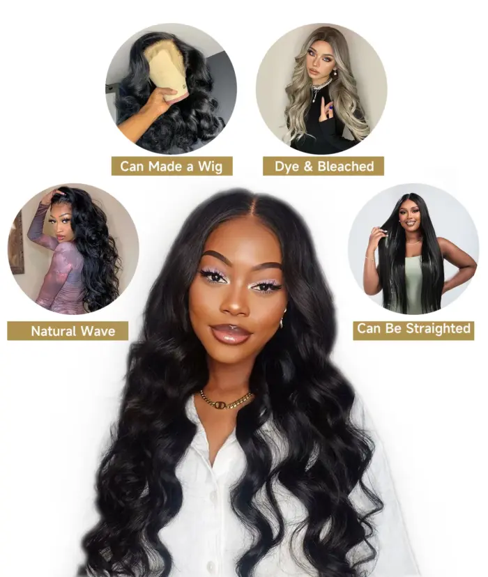 Extensiones de cabello humano ondulado, tejidos de cabello brasileño, 100% extensiones de cabello humano - Imagen 4