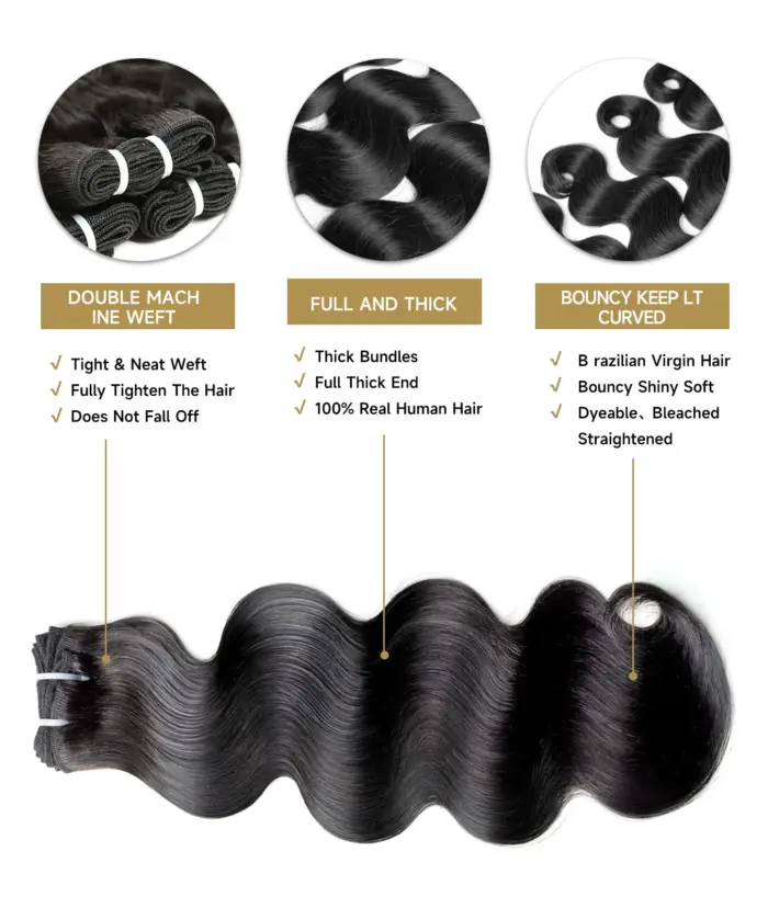 Extensiones de cabello humano ondulado, tejidos de cabello brasileño, 100% extensiones de cabello humano - Imagen 3